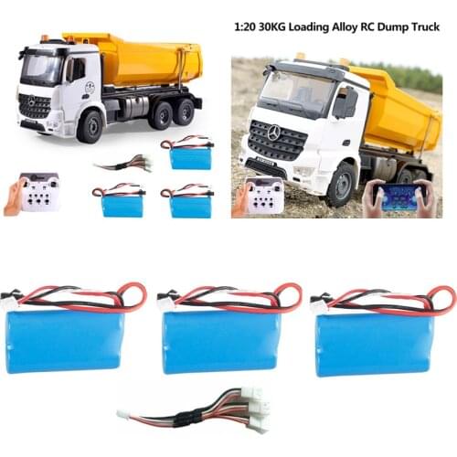 7.4V 1200MAH Battery For E590 2.4G High Speed RC Dump Truck E590 Battery And 3-IN-1 usb Charge Line E590 Car Parts
