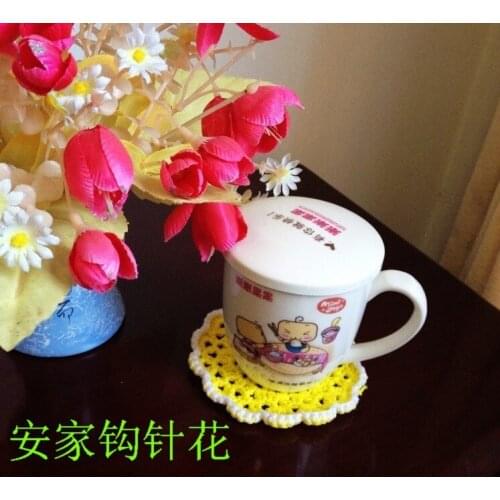 Free shipping12 pic/lot cotton crochet lace doilies for home decor coaster placemat potholder button coaster with flower mats