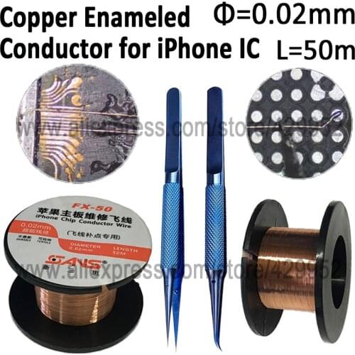 Free shipping Enameled Conductor Copper Wire Polyurethane Soldering Line Titanium Teewzer For iPhone Chip IC Repair Tool