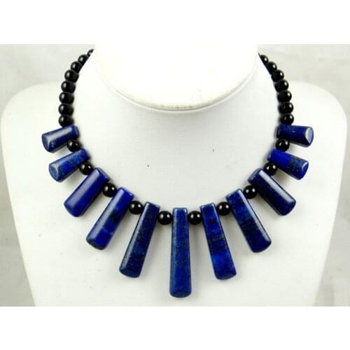 Free shipping Fashion Natural lapis lazuli bead Handmade Gem Jewellery Necklace For Women Jewelry F41