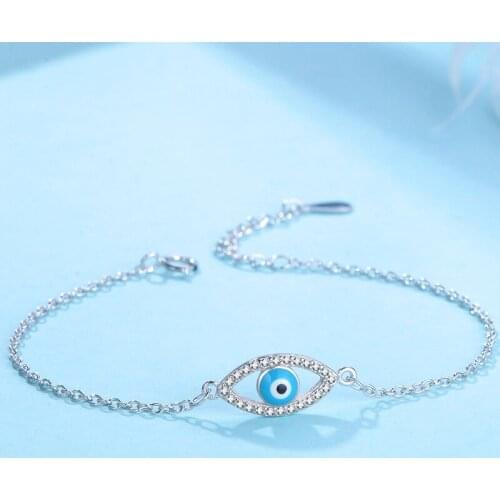 Creative Style Devil Rhinestone Bracelet Luxury Mosaic Cut Large Blue Zircon CZ Gemstone Rose Gold Chain Charm Jewelry Jewellery