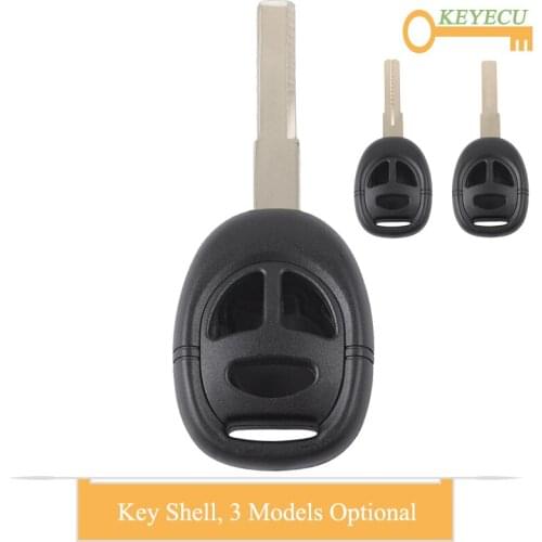 KEYECU Remote Control Car Key Shell Case Cover for Saab 9-3 9-5 93 95, Fob 3 Buttons ( Without Button Rubber Pad ) - Uncut Blade