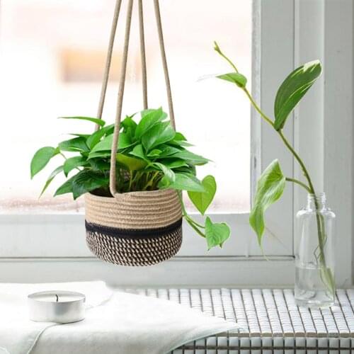 Flower Pot Plant Pot Cachepot For Flowers Garden Pots Planters Accessories Home Decor Rattan Straw Wall Hanging Basket