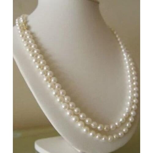 Long 48" 6-7mm Genuine Natural White Akoya Cultured Pearl Necklace