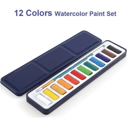 Travel professional watercolor paints field solid powder cake paint