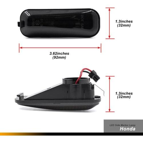Smoked Dynamic LED Front Fender Side Marker Lights For 1996-2000 Honda Civic EK EJ EM Amber Led Light