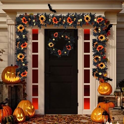 1.8M Artificial Maple Leaf Vine Rattan Autumn Fake Foliage Flowers Wedding Party Home Decoration DIY Garden Craft Supplies