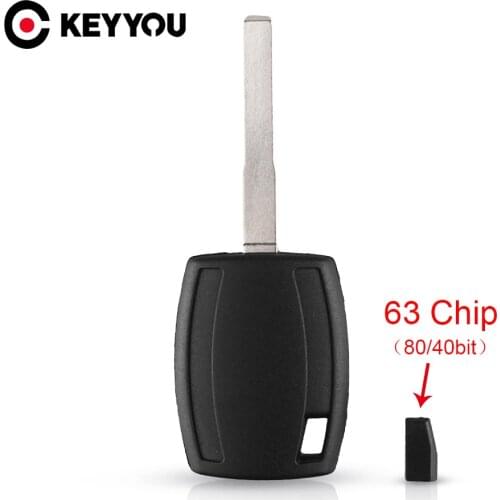 KEYYOU Uncut HU101 Blade Transponder Key Case With 4D63 40 Bit Chip For Ford Fiesta Mondeo Focus C-Max S-Max Galaxy Chip shell