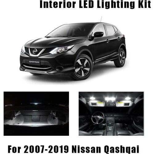 11 Bulbs White Car Canbus LED Interior Reading Map Light Kit For 2007-2018 2019 Nissan Qashqai J10 J11 Dome Trunk License Lamp