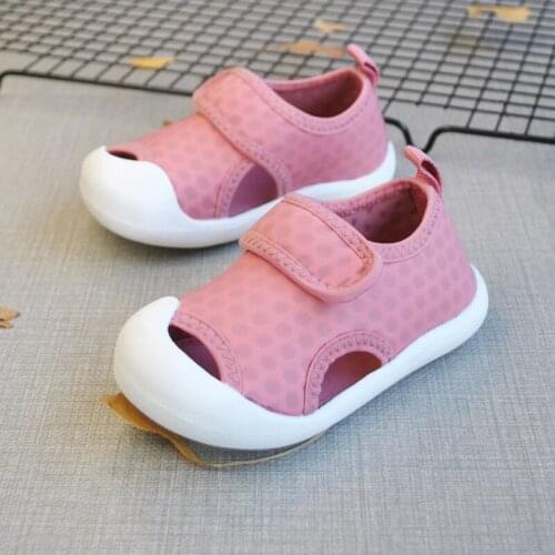Toddler Girl Shoes Summer Fashion Solid Color Net Cloth Breathable Baby Sandals Kids Sport Shoes Soft Bottom Boys Sandals SDB045