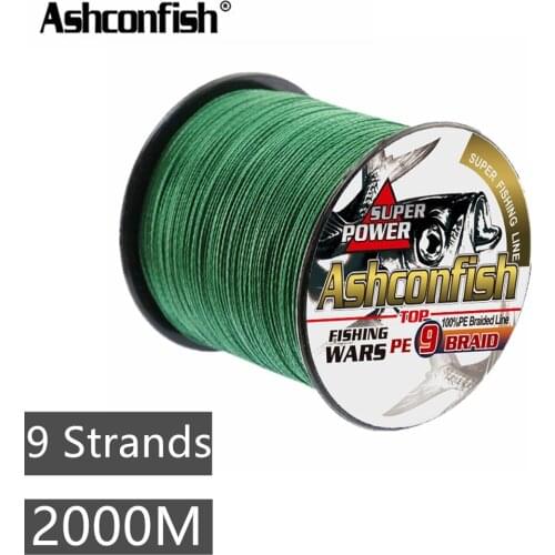 Multifilament 2000M thread fishing line 9braid pe super strong smooth 15-310LBS test multi-color armygreen moss green saltwater