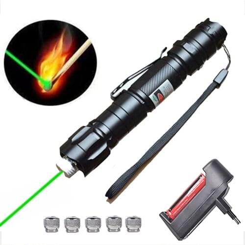 8000M high-power green laser pointer super far radiation laser equipment 5mW 532nm green laser 18650 battery charger combination