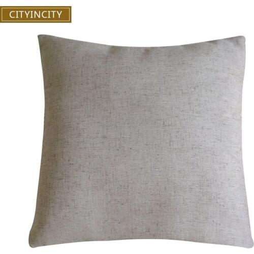 CITYINCITY Solid Plain Cushion Cover Faux linen Pillow Case Pillow cover Home decorative For sofa bed car seat 45x45 50x50