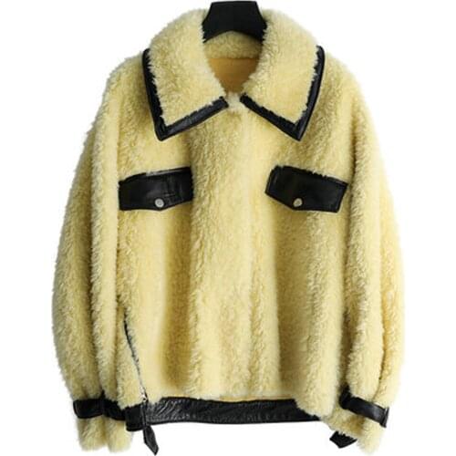 2019 New Womens Faux Fur Coat Shearling Jacket Womens Wool Coat Short Fur Coat Winter Coats Leather Jacket