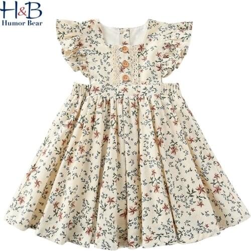 Humor Bear Girls Dress 2020 NEW Summer Wedding Sweet Princess Birthday Party Dress Flowers Toddler Baby Kids Girls Clothing