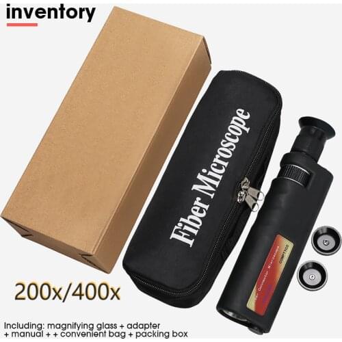 Handheld 200x/400x Fiber Optical Inspection Microscope LED Illumination Anti Slip Rubber