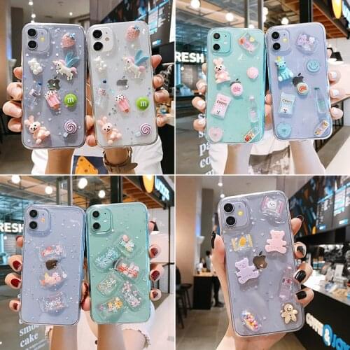 Epoxy Cartoons soft case for iphone 12 mini 11 pro x xs max xr 8 7 plus SE 2020 silicon phone cover 3D Cute popular coque fundas