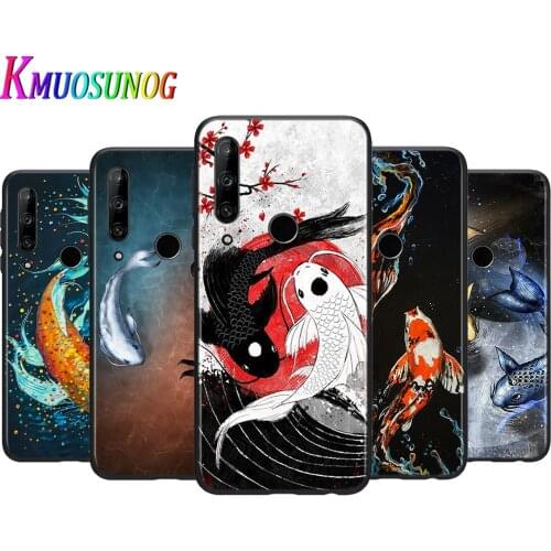 Silicone Cover Koi fish Yin Yang Art For Honor 10i 9X 8X MAX 20 10 9 Lite 8 8A Prime 7A Pro Lite Black Phone Case