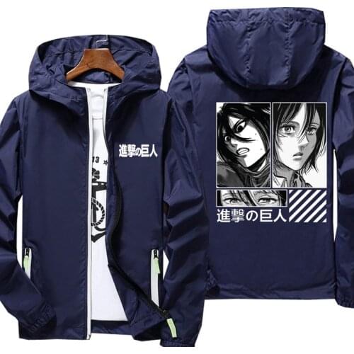 Unisex Waterproof Attack On Titan Anime Graphic Reflective Autumn Leisure Color Breathable Street Plus Size 6XL 7XL Casual