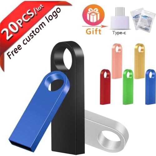 20pcs/lot pendrive mini USB Flash Drives pen drive 128GB 64GB 32GB 16GB 8G cle USB stick memoria usb flash disk custom logo key