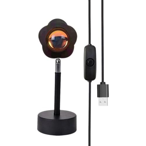 Sunset Rainbow Projection Atmosphere LED Lamp Night Light Projector,USB Photography Lamps 360° Rotation for Room Studio