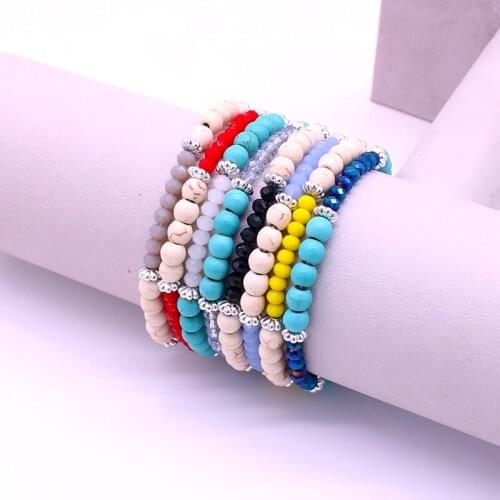 Crystal bracelet fashion 4mm crystal stone charm bracelets for women exquisite handmade beaded bracelet jewelry gift