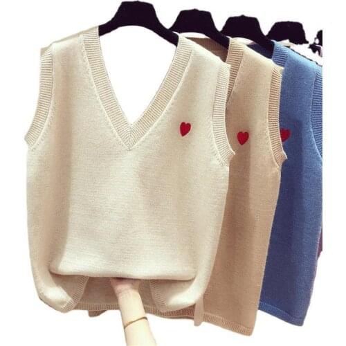 Ladies sweater vest 2020 new v-neck knitted wool vest