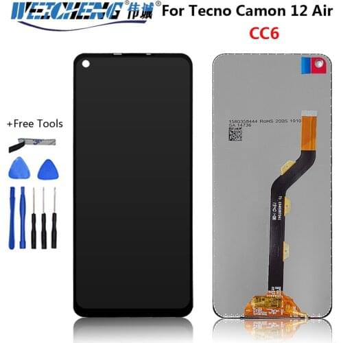 6.55''For Tecno Camon 12 Air CC6 LCD Display Touch Screen Digitizer Panel Assembly for Tecno Camon12Air Screen Repair Part+Tools