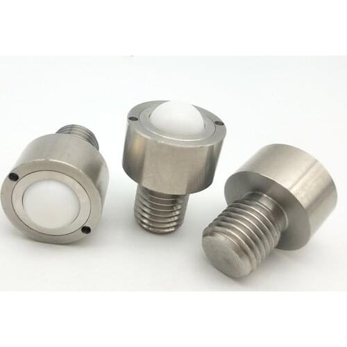 1pcs M10-M16 stainless steel thread fixed type bead positioning screw nylon ball universal roller plunger bolt 12mm-16mm long