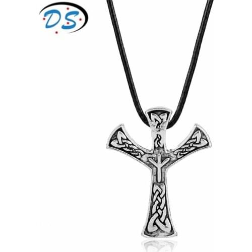 1pcs Vintage Mens Punk Jewelry Elder Futhark Rune Necklace Rune Viking Amulet Pendant Runic Nordic Talisman Pendant Necklace