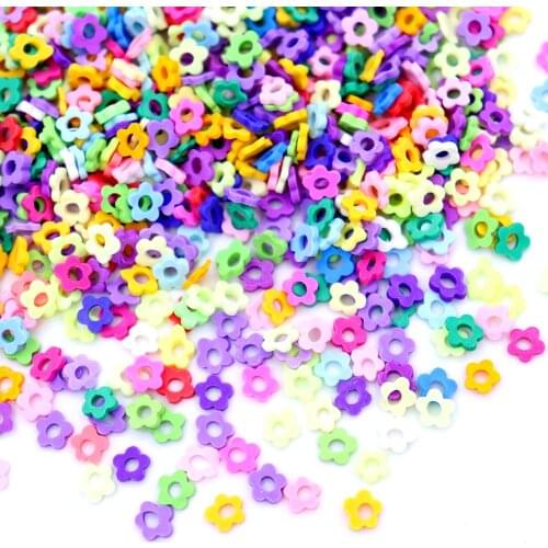 10g/Pack Colorful Flower Slices Slime Supplies Toy Polymer Clay Slices Charms Accessories Addition For Fluffy Clear Slime