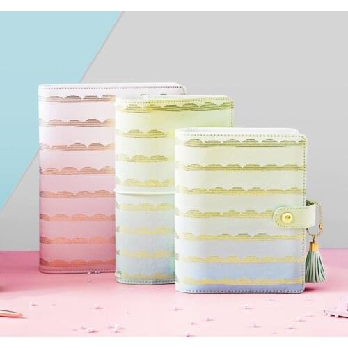 2020 Lovedoki Dokibook Notebook planner agendas A5 A6 pink blue Gradient stripe 6 ring binder Creative diy diary stationery New