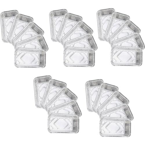 25 Pieces Disposable Tinfoil Grill Drip Baking Pans BBQ Trays for Outdoor Grilling Cooking, Eco-Friendly & Recyclable
