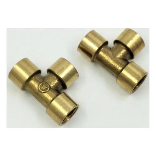 5pcs/lot 1/4" Female Thread Tee Type 3 Way Brass Pipe Fitting Connector For Water Fuel Gas