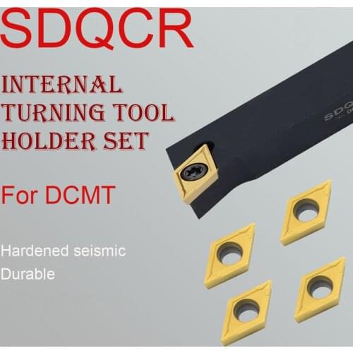 SDQCR1212H11 SDQCR1616H11 External Turning Tool Holder 10PCS DCMT11 Carbide Insert CNC Lathe Bar Cutting