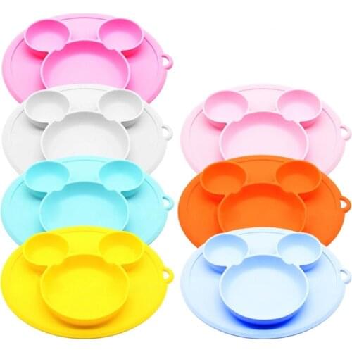 Childrens Silicone Bowl Sucker Bowl children Plate Baby Plate Baby Childrens Non-slip Feeding Platos Kids Tableware Food Plate