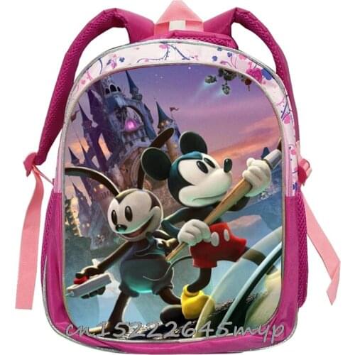 Disney 16 Inch Backpack Children Mickey Mouse Backpacks Boy Girl SchoolBag For Kindergarten Daily Princess Backpack Kids BookBag