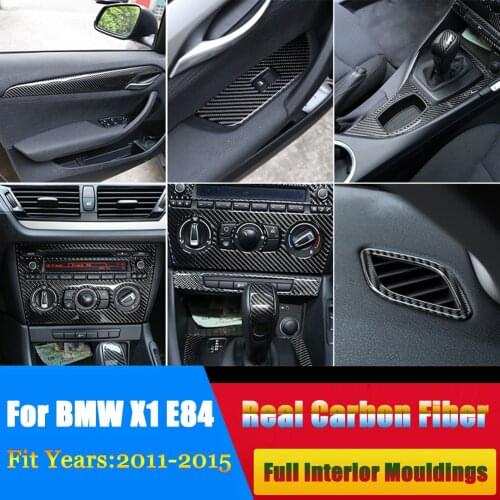 For BMW X1 E84 2011 2012 2013 2014 2015 Real Soft Carbon Fiber Car Center Console Luxury Entire Interior Moldings Accessories