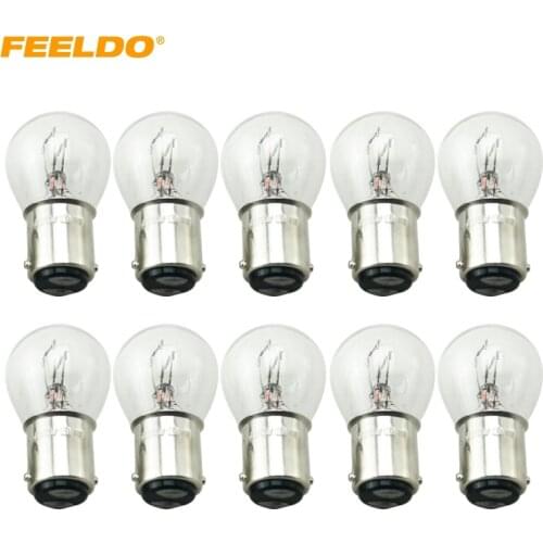 FEELDO 30pcs 24V 1157 BA15D P21/5W S25 Car Clear Glass Lamp Brake Tail Bulb Truck Bus Indicator Halogen Lamp #AM1690