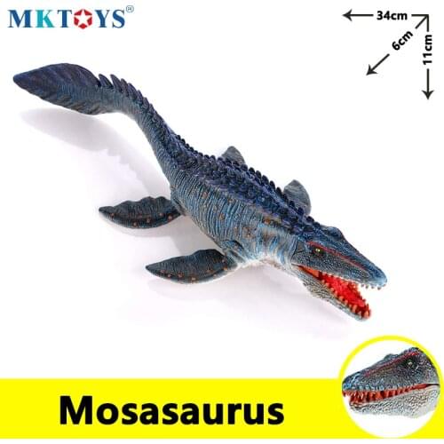 MKTOYS Mosasaurus Dinosaur with Movable Jaw Figurine Jurassic World Dino Action Figure Model Gift Kids Toys for Boys Children