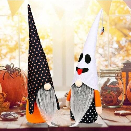 Halloween Gnome Stuffed Doll Faceless Plush Doll kawaii Cute Standing Pose Doll Ornaments for Desk Fireplace Bookshelf