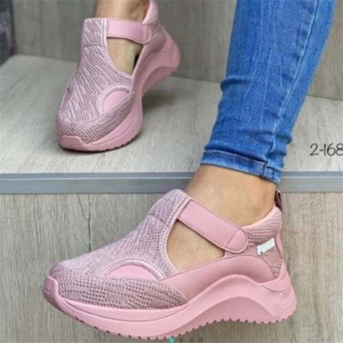 New Autumn Women Platform Sneakers Ladies Brand Shoes Girls Thick Bottom Sneakers Genuine Mesh Sneakers Trainers Flat Shoes
