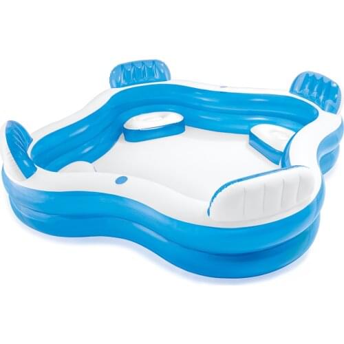 Summer Swimming Pool 229*229*66cm Backrest Seat Family Pool Intex Inflatable Pool