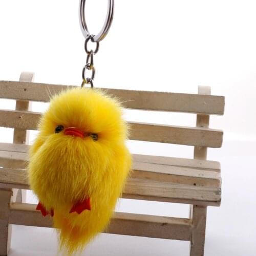 Cute Chick Small Yellow Duck Plush Doll Pendant Key Holder Handbag Hanging Decor Keychain pendant Accessory Trinkets