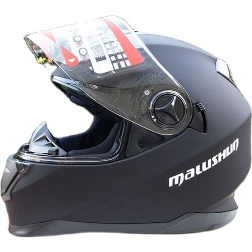 Double Visor Inside With Small Sunglasses Full Face Black Motorcycle Helmet ABS Material Safety Helmet For Men And Women