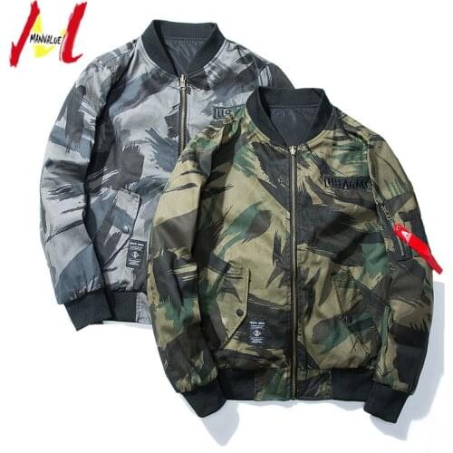 MANVALUE MA1 Pilot Jackets Mens Double-sided Reversable Camouflage Uniform Cotton Padded Jackets (can Wear Both Sides)