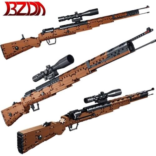BZDA PUBGS 98K Set Sniper Rifle Model Building Blocks Technology Assembly DIY City Game Gun for Children Educational Toys