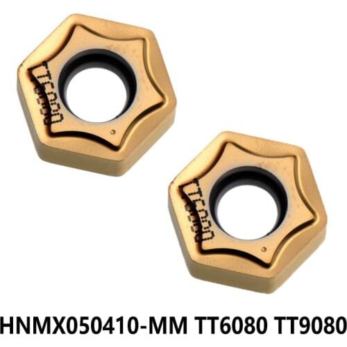 Original HNMX 050410 HNMX050410-MM TT9080 TT6080 HNMX0504 Hexagonal Cutter Lathe Milling Inserts Tunring Tools CNC Cutting