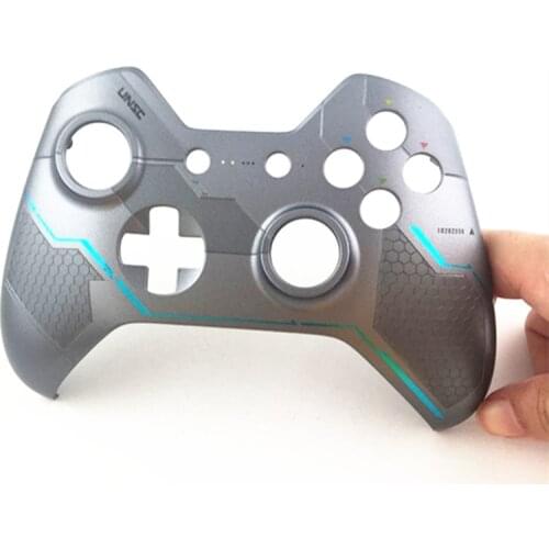 For XBOX ONE controller Gamepad Original Silver Halo 5 Top Shell cover Skin housing case Upper Faceplate Replacement Repair Part