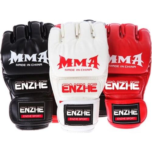 Grappling MMA Glove PU Punching Bag Thick Boxing Half finger Sanda Taekwondo Fight Gloves Professional TKD Training Equipment